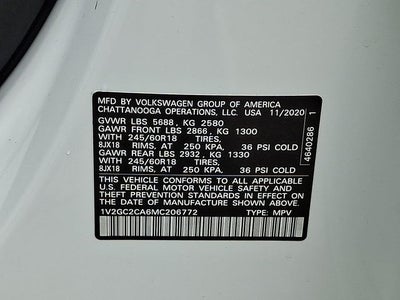 2021 Volkswagen Atlas Cross Sport 2.0T S