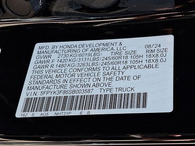 2025 Honda Ridgeline Black Edition